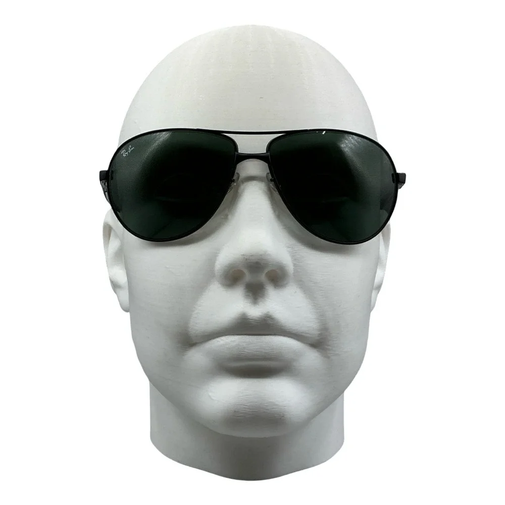 Ray-Ban RB 3393 006/71 Black Aviator Sunglasses Dark Green Lens 64-14-120